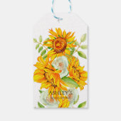 Rustige Waterverf Zonnebloemen Vrijgezellenfeest Cadeaulabel (Achterkant)