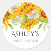 Rustige Waterverf Zonnebloemen Vrijgezellenfeest Ronde Sticker (Voorkant)