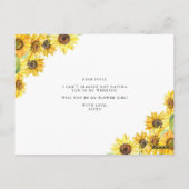 Rustige Waterverf Zonnebloemen zijn mijn Bloemenme Briefkaart (Achterkant)