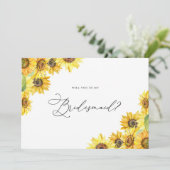 Rustige Waterverf Zonnebloemen zijn mijn Bridesmai (Staand voorkant)