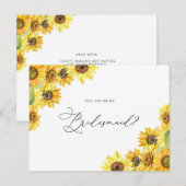 Rustige Waterverf Zonnebloemen zijn mijn Bridesmai Briefkaart (Voorkant / Achterkant)