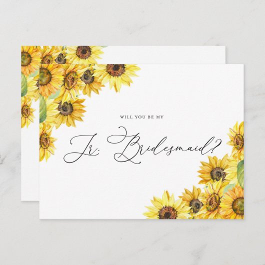 Rustige Waterverf Zonnebloemen zijn mijn Jr. Bride Briefkaart (Voorkant / Achterkant)