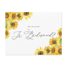 Rustige Waterverf Zonnebloemen zijn mijn Jr. Bride