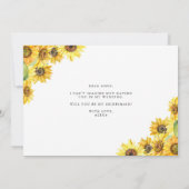 Rustige Waterverf Zonnebloemen zijn mijn Jr Brides (Achterkant)