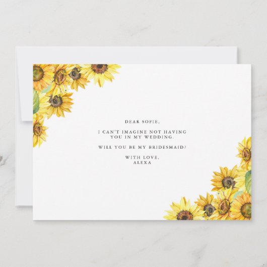 Rustige Waterverf Zonnebloemen zijn mijn Jr Brides (Achterkant)