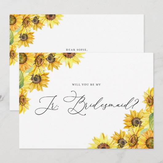 Rustige Waterverf Zonnebloemen zijn mijn Jr Brides (Voorkant / Achterkant)
