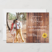 Rustige waterverf zonnebloemfotobruiloft magnetische uitnodiging (Voorkant)