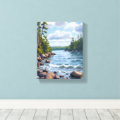 Rustige waterverfschildering van de oever van het canvas afdruk (Insitu (Houten vloer))