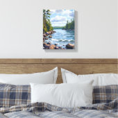 Rustige waterverfschildering van de oever van het canvas afdruk (Insitu (Slaapkamer))