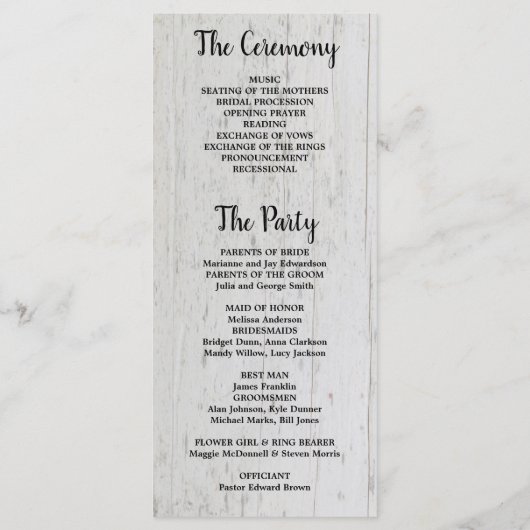 Rustige waterverven bladeren op een bruiloft met s programmakaart (Achterkant)