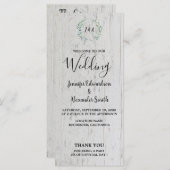 Rustige waterverven bladeren op een bruiloft met s programmakaart (Voorkant / Achterkant)