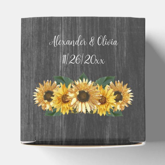 Rustige Weathered Sunflower Wedding Favor Box Bedankdoosjes (Bovenkant)
