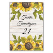Rustige Weathered White Wood Sunflower Kaart (Achterkant)