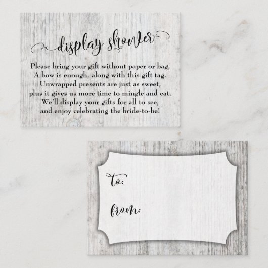 Rustige Weathered Wood Display Vrijgezellenfeest-k Informatiekaartje (Voorkant / Achterkant)