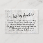 Rustige Weathered Wood Display Vrijgezellenfeest-k Informatiekaartje (Voorkant)