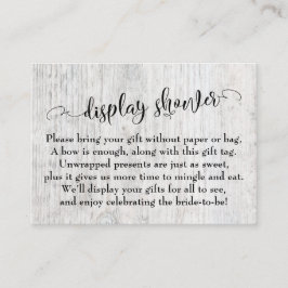 Rustige Weathered Wood Display Vrijgezellenfeest-k Informatiekaartje