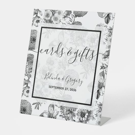 Rustige  weddenschappen en cadeautjes reclamebord met voetstuk (Voorkant)