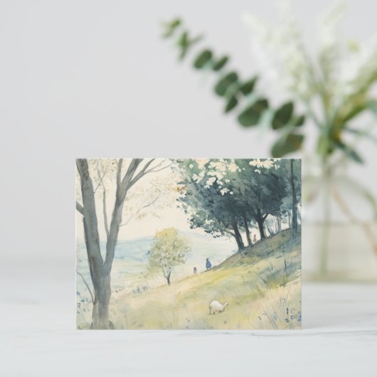 rustige weide briefkaart (Staand voorkant)