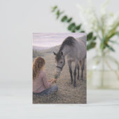 Rustige Weide | Paarden Kunst | Ansichtkaart Briefkaart (Staand voorkant)