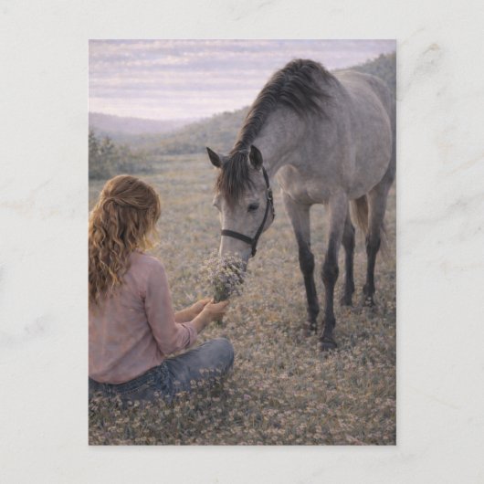 Rustige Weide | Paarden Kunst | Ansichtkaart Briefkaart (Voorkant)