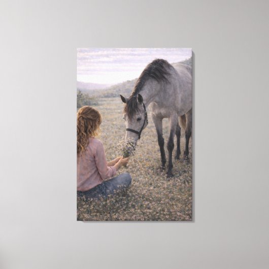 Rustige weide | Paardenkunst | Opgespannen canvas Afdruk (Voorkant)