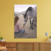 Rustige weide | Paardenkunst | Opgespannen canvas Afdruk (Insitu (Woonkamer))