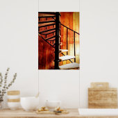 Rustige werveltrap in Mountain Lodge Cabin Poster (Keuken)