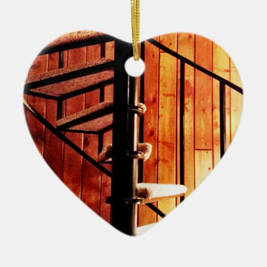 Rustige werveltrap op Cabin Keramisch Ornament (Voorkant)