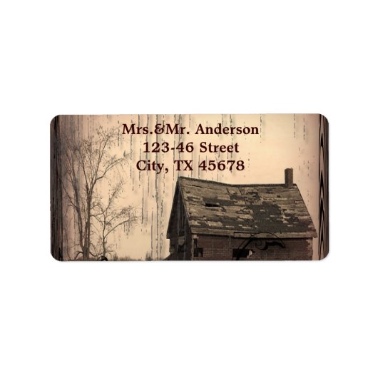 rustige western land boerderij barnbruiloft etiket (Voorkant)