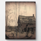 rustige western land boerderij barnbruiloft fotoplaat (Voorkant)