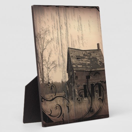 rustige western land boerderij barnbruiloft fotoplaat (Zijkant)