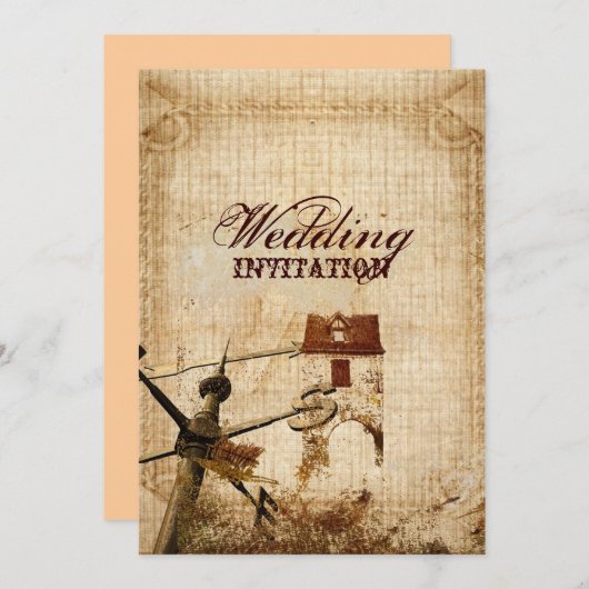 rustige western land boerderij barnbruiloft kaart (Voorkant / Achterkant)