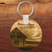 rustige western land boerderij oude barnsteenbruil sleutelhanger (Voorkant)