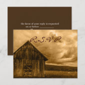 rustige western land boerderij oude barnsteenbruil uitnodiging briefkaart (Voorkant / Achterkant)