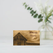 rustige western land boerderij oude barnsteenbruil visitekaartje (Staand voorkant)