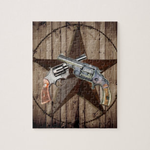 rustige western land texas star cowboy pistolen legpuzzel