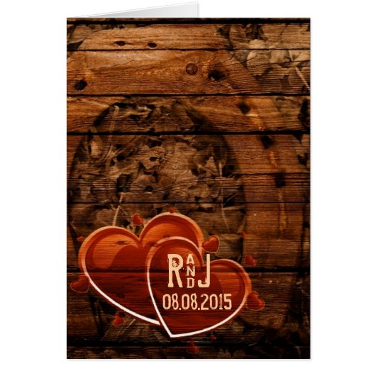 Rustige Westerne Barn Wood Hoefijzer Wedding (Voorkant)