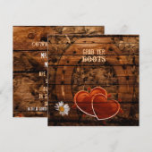 Rustige Westerne Barn Wood Hoefijzer Wedding Kaart (Voorkant / Achterkant)