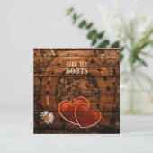 Rustige Westerne Barn Wood Hoefijzer Wedding Kaart (Staand voorkant)