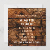 Rustige Westerne Barn Wood Hoefijzer Wedding Kaart (Achterkant)