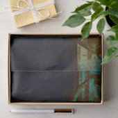 Rustige Westerne Blauwgroen bruine gouden schedel Tissuepapier (Geschenk)