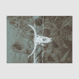 Rustige Westerne Blauwgroen bruine zonnebloemen Bu Tissuepapier