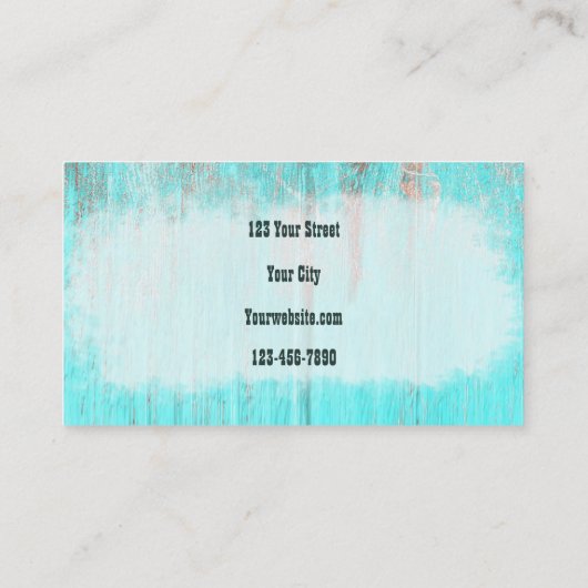 Rustige Westerne Blauwgroen bull Sull Sunflower op Visitekaartje (Achterkant)