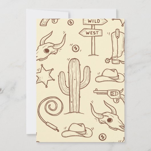 Rustige Westerne Boho Cowboy Baby shower Party Kaart (Achterkant)