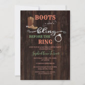 Rustige Westerne Boots & Bling Bachelorette Party Kaart (Voorkant)