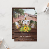 Rustige Westerne bruiloft zonnebloemen FOTO Collag Kaart (Voorkant / Achterkant in situ)