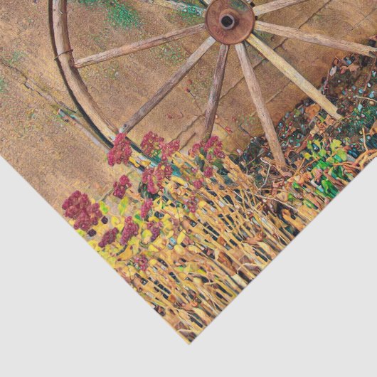 Rustige Westerne bruin-groene wielwielwielkunst Tissuepapier (Detail)