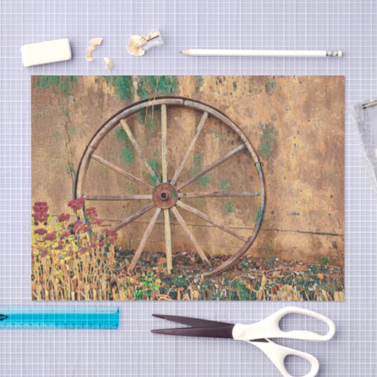 Rustige Westerne bruin-groene wielwielwielkunst Tissuepapier (Craft)