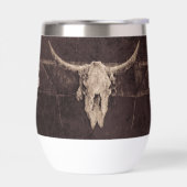 Rustige Westerne bruine beige Old Bull Skull Monog (Links)