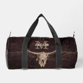 Rustige Westerne bruine beige Old Bull Skull Monog Plunjezak (Achterkant)